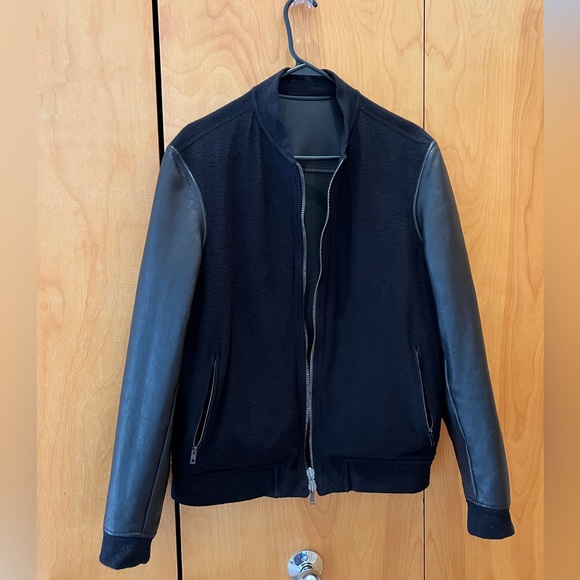 EUC - REDUCED Salvatore Santoro Men’s L reversible leather bomber jacket - Picture 3 of 7